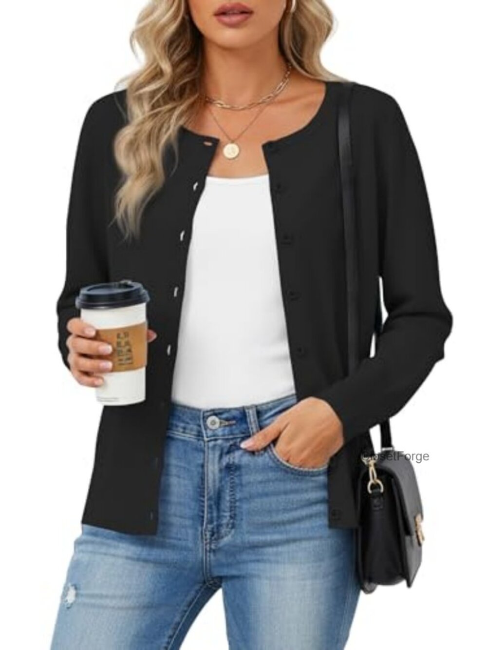 Women's Lightweight Long Sleeve Button Front Cardigan Sweater 1-3 Pack